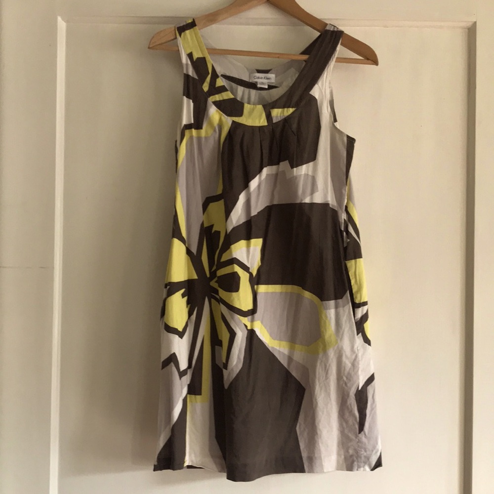 Calvin Klein 100% Cotton Dress with Pockets! Fully Lined.